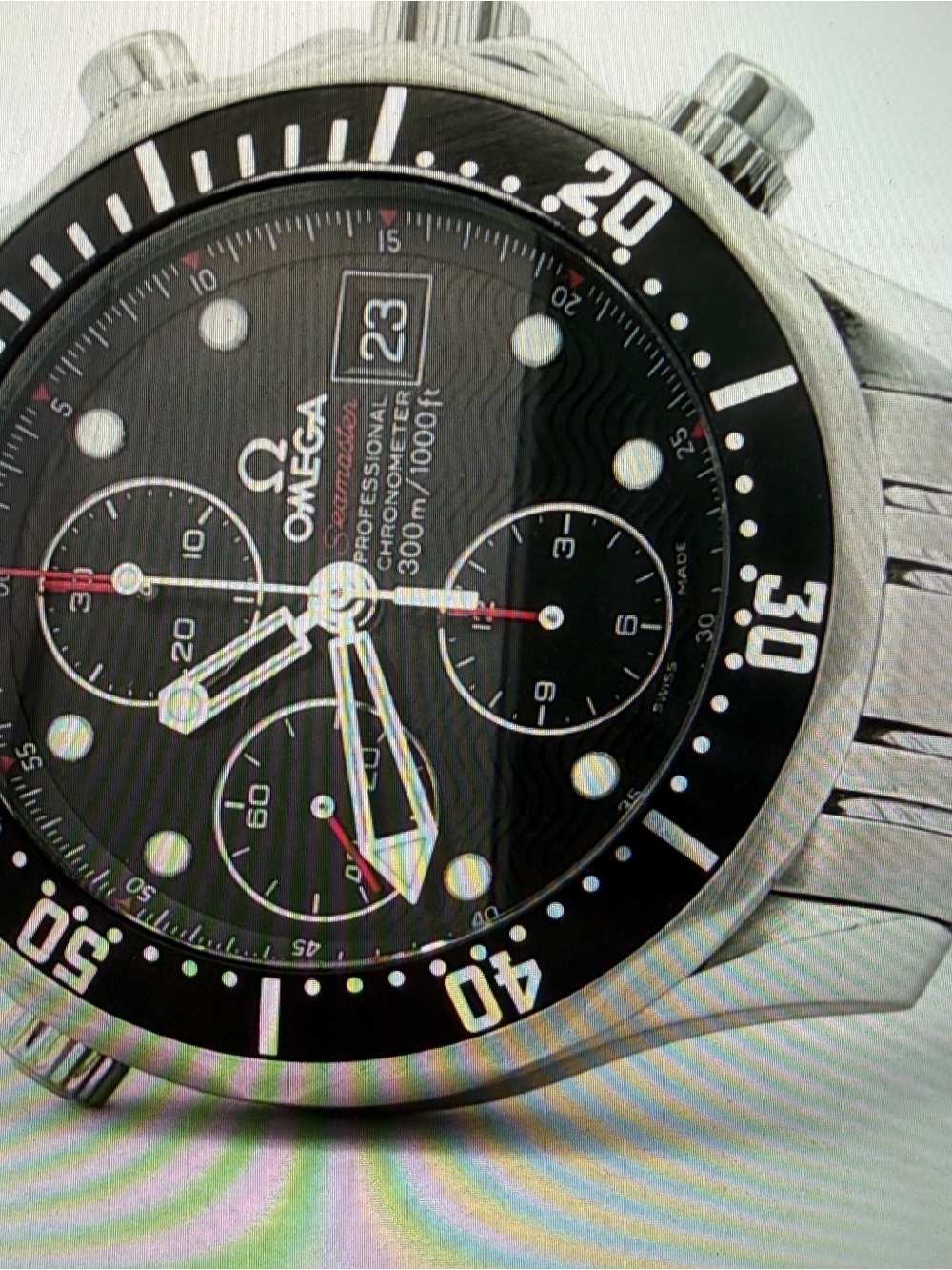 Omega Black Dial Stainless Steel Chronograph Diver 300m Watch